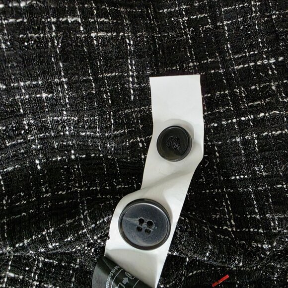 ASOS Design Black & White Textured Button-Front Jacket S Made In Cambodia - Picture 4 of 8